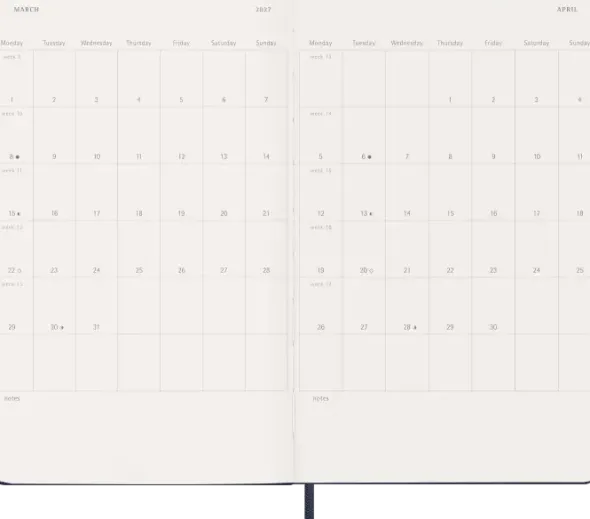 Kalender Moleskine Weekly Notebook Blue hard Large 2027
