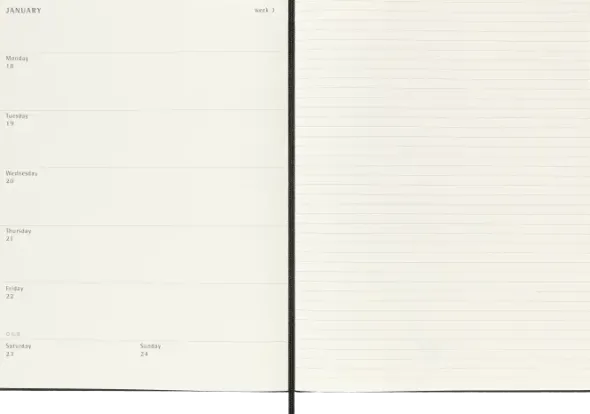Kalender Moleskine Weekly Notebook Black hard XL 2027