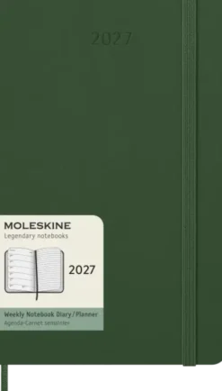 Kalender Moleskine Weekly Notebook Myrtle Green hard Large 2027