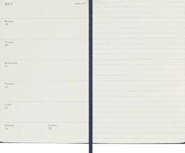 Kalender Moleskine Weekly Notebook Sapphire Blue hard pocket 2027