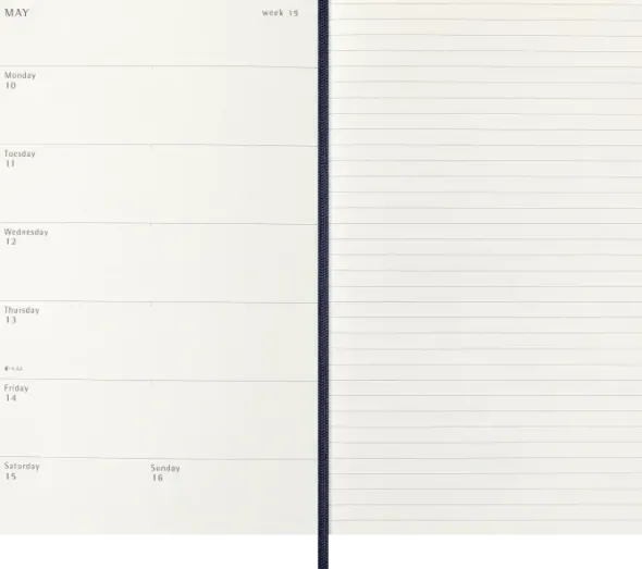 Kalender Moleskine Weekly notebook Large Blue Soft 2027