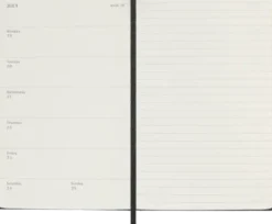 Kalender Moleskine Weekly Notebook Black hard pocket 2027
