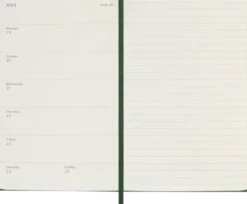 Kalender Moleskine Weekly Notebook Myrtle Green hard pocket 2027