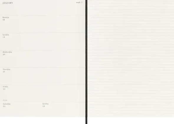 Kalender Moleskine Weekly notebook XL Soft Black 2027