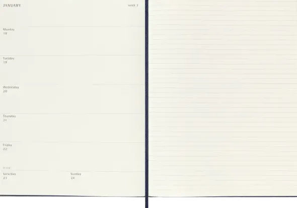 Kalender Moleskine Weekly Notebook Blue hard XL 2027