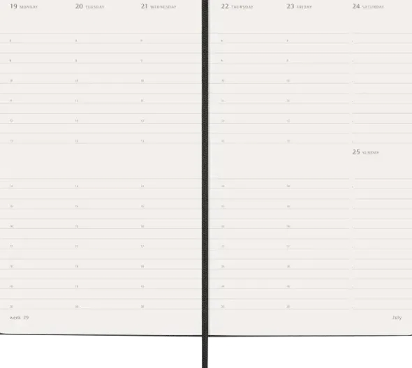 Kalender Moleskine Weekly Planner Vertical Svart hard large 2027