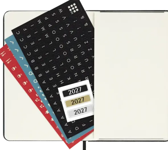 Kalender Moleskine Weekly Planner Vertical Svart hard pocket 2027