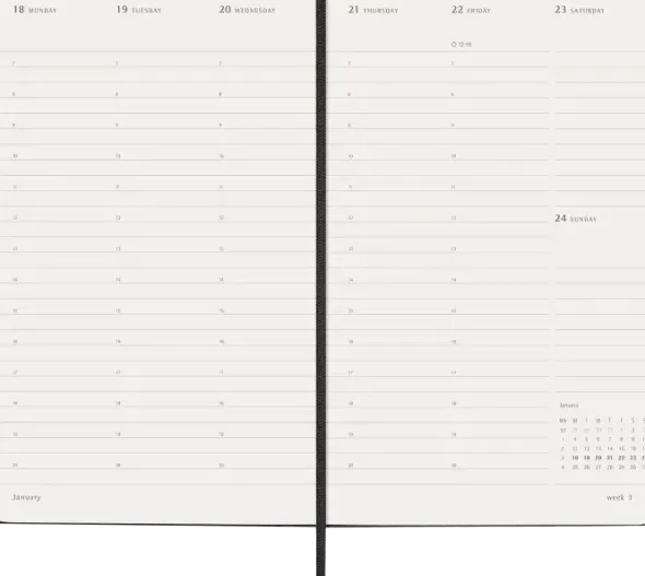 Kalender Moleskine Weekly Pro Vertical Svart hard large 2027