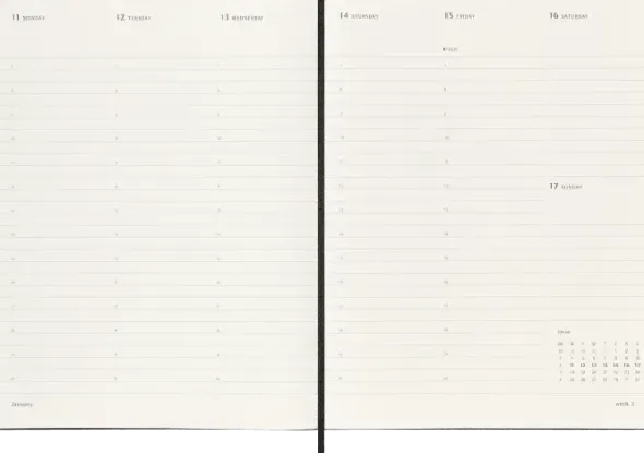 Kalender Moleskine Weekly Pro Vertical Svart hard XL 2027