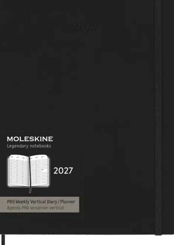 Kalender Moleskine Weekly Pro Vertical Svart hard XL 2027