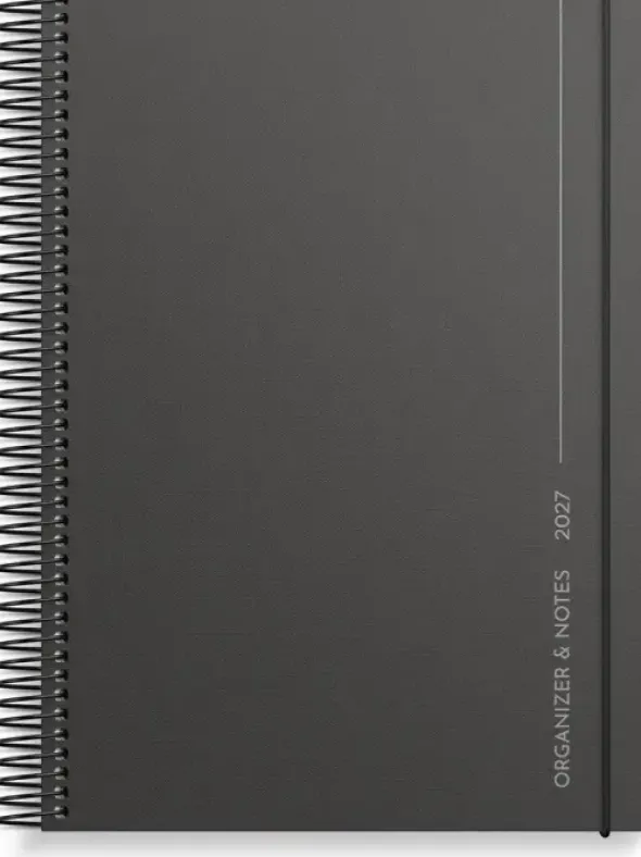 Kalender 2027 Organizer & Notes svart