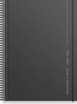 Kalender Organizer & Notes Svart 2026-2027