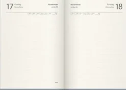 Kalender 1-årsdagbok blått konstläder 2027