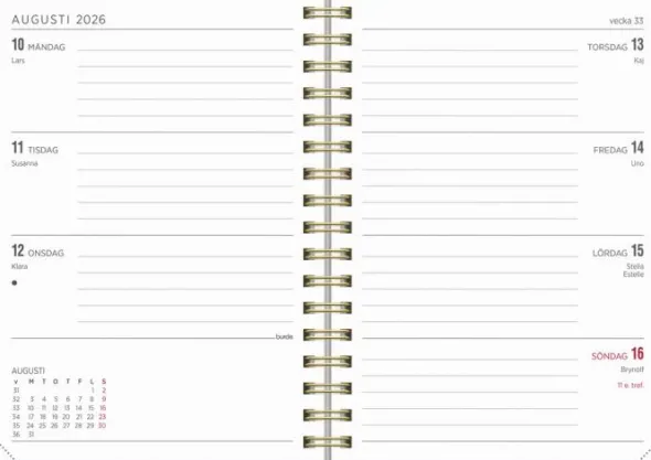 Kalender Senator A6 Story Blomma 2026-2027