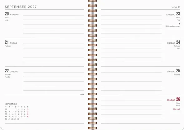 Kalender Senator A5 Textile plommon 2027