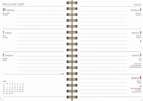 Kalender Senator A6 Textile senapsgul 2027