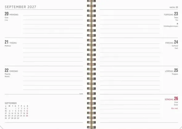 Kalender Senator A5 Textile senapsgul 2027