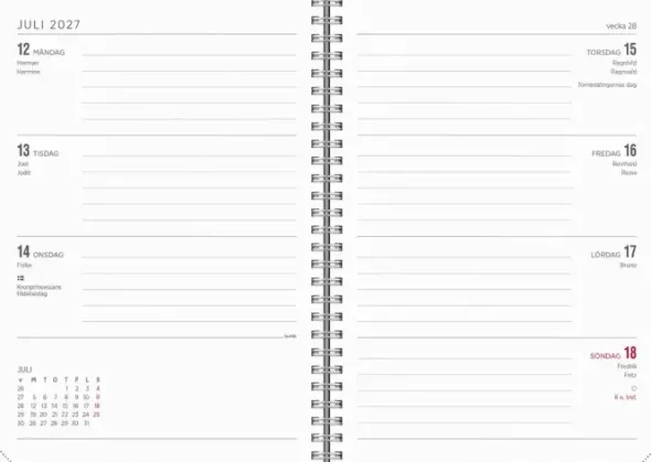Kalender Senator A5 Textile svart 2027