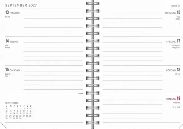Kalender Senator A6 Twist grå 2027