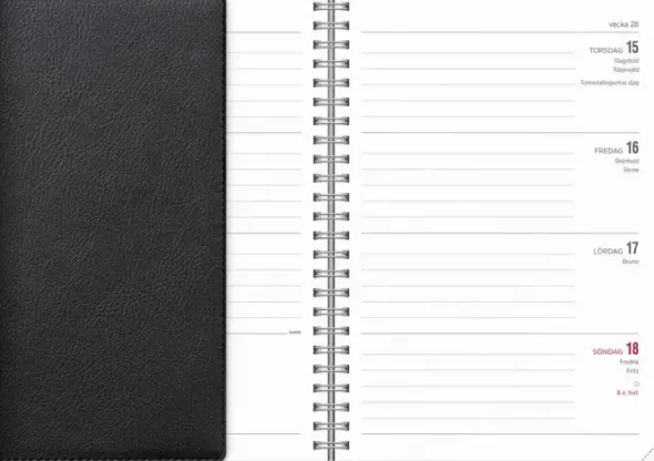 Kalender Senator A5 Twist svart 2027