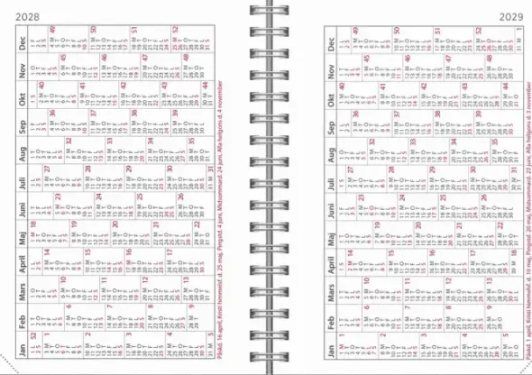 Kalender Senator A6 Twist svart 2027