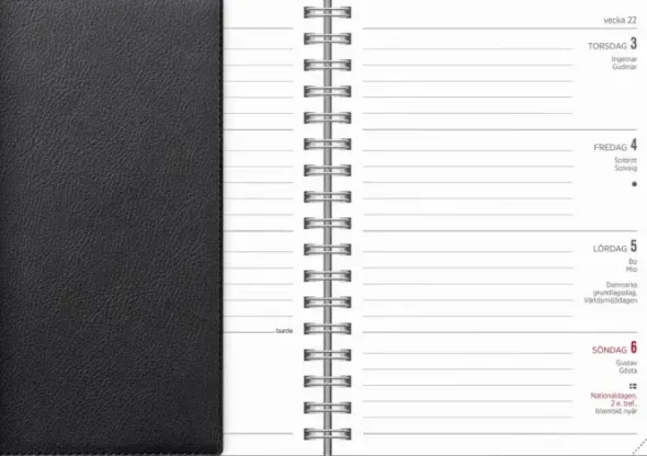 Kalender Senator A6 Twist svart 2027
