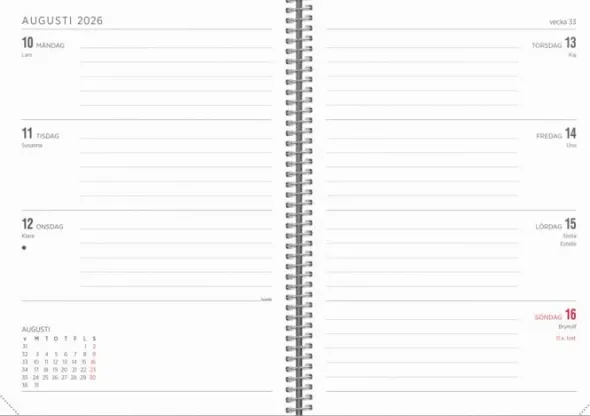 Kalender Senator A5 Twist svart 2026