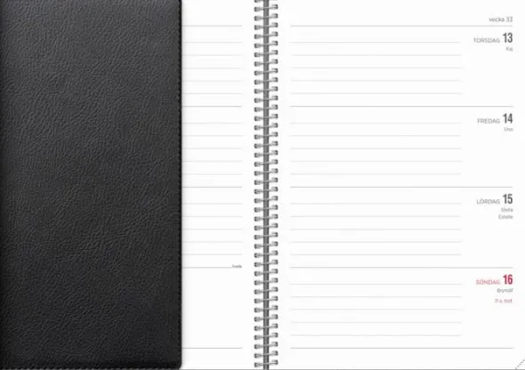 Kalender Senator A5 Twist svart 2026