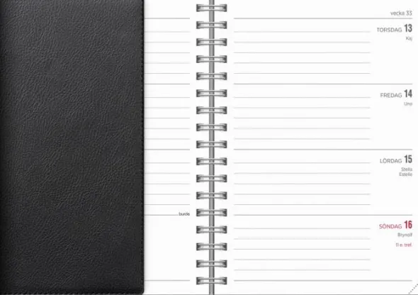 Kalender Senator A6 Twist svart 2026-2027