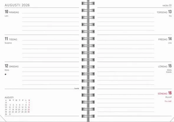 Kalender Senator A6 Twist svart 2026-2027