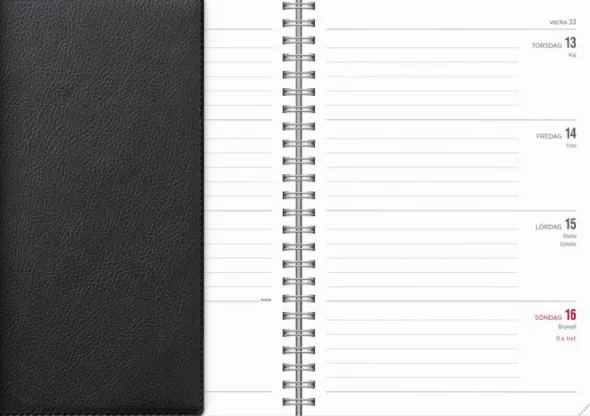 Kalender Senator A5 Twist svart 2026-2027