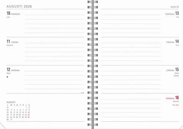 Kalender Senator A5 Twist svart 2026-2027