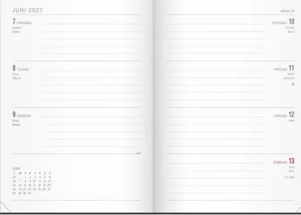 Kalender Senator A5 Vega svart 2027