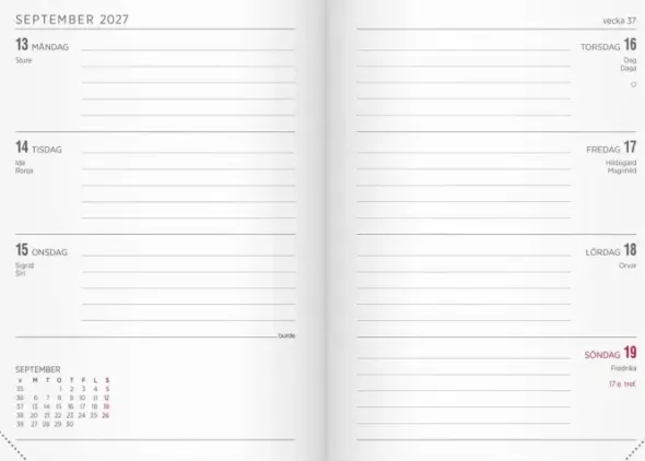 Kalender Senator A6 Vega svart 2027