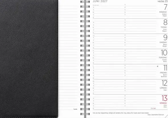 Kalender Stor Veckokalender Twist svart 2027