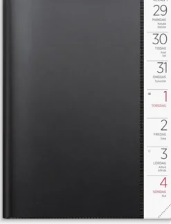 Kalender Stor Veckokalender svart plast 2026