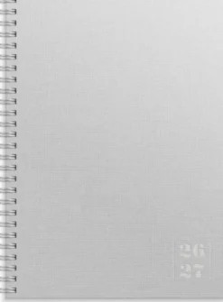 Kalender Study A5 Textile ljusgrå 2026-2027