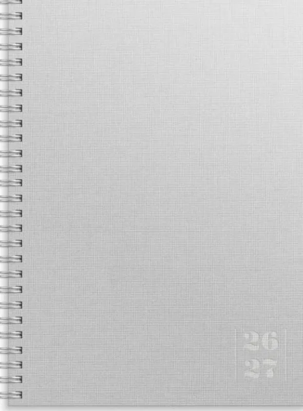 Kalender Study A5 Textile ljusgrå 2026-2027