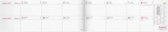 Kalender 2027 Tvåveckors Plankalender