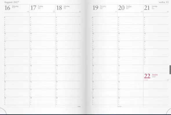 Kalender Veckojournal Mörkblå 2027