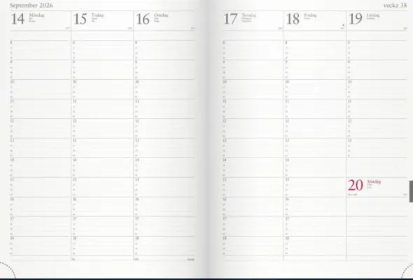 Kalender Veckojournal Mörkblå 2026
