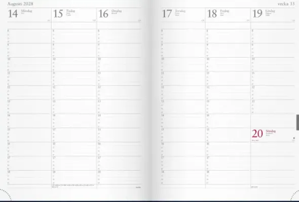 Kalender Veckojournal Mörkblå 2028