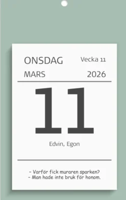 Kalender Väggplån med dagblock Humor 2026