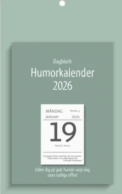 Kalender Väggplån med dagblock Humor 2026