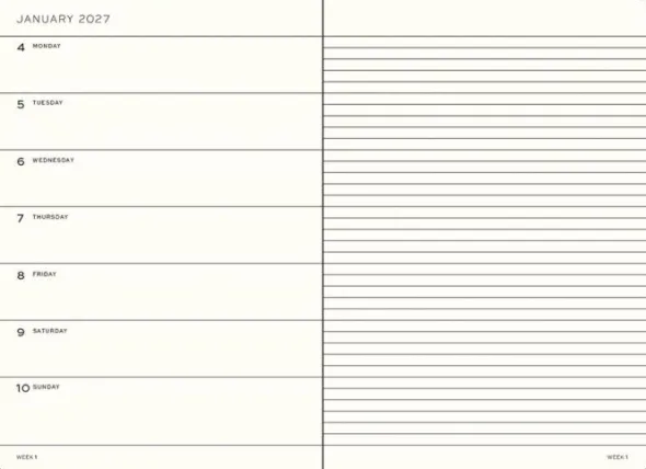 Kalender Weekly Planner/Notebook Soft 18m 26-27 A5 Forest Green