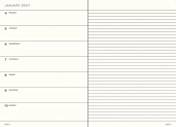 Kalender Weekly Planner/Notebook 18m 26-27 A5 Black