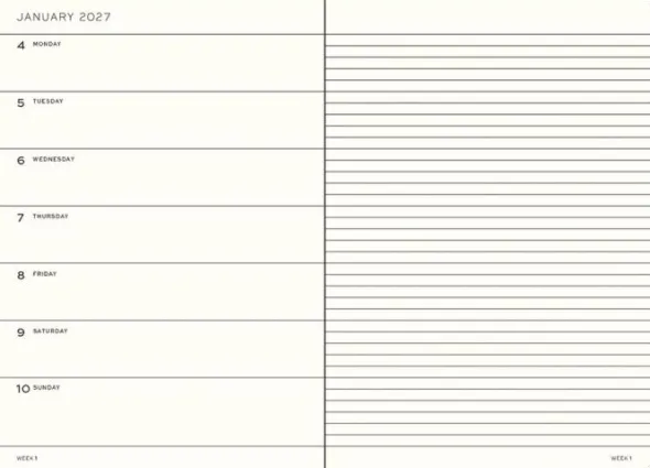 Kalender Weekly Planner/Notebook Soft 18m 26-27 A5 Dusty Rose