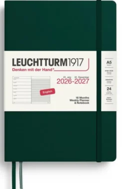 Kalender Weekly Planner/Notebook 18m 26-27 A5 Forest Green