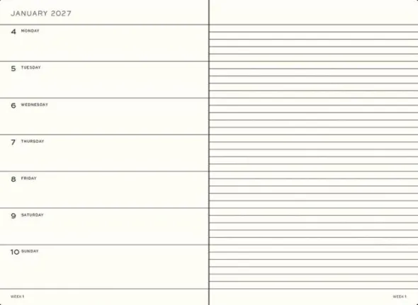 Kalender Weekly Planner/Notebook 18m 26-27 A5 Forest Green