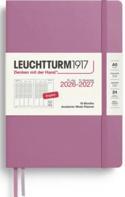 Kalender Week Planner hard 18m 26-27 A5 Dusty Rose
